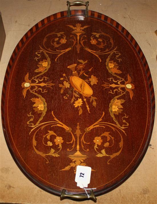 Edwardian inlaid gallery tray